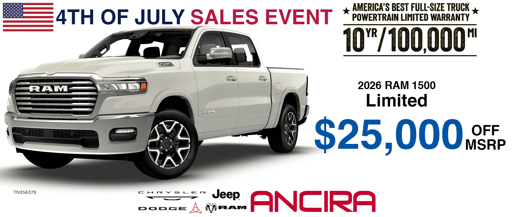 2026 Ram 1500 Limited 4thof July Special in San Antonio - Ancira Chrysler Jeep Dodge Ram