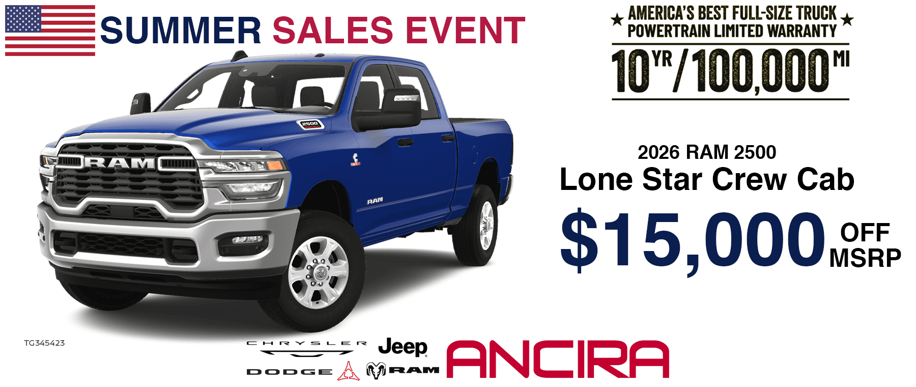 2026 Ram 2500 Lone Star Crew Cab July Special in San Antonio - Ancira Chrysler Jeep Dodge Ram