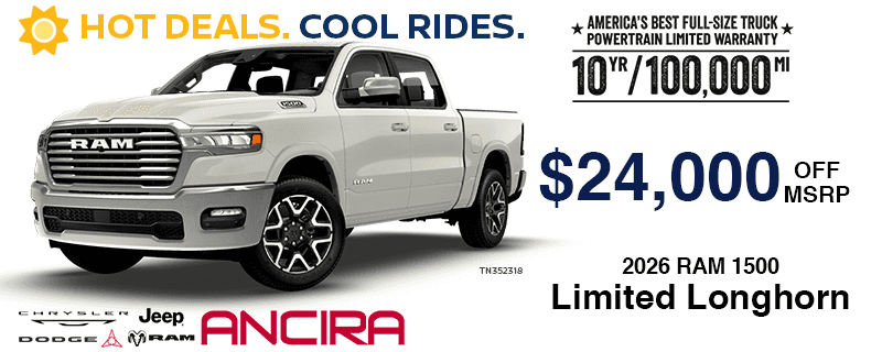 2026 Ram 1500 Longhorn August Special in San Antonio - Ancira Chrysler Jeep Dodge Ram