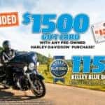 $1500 Gift Card on Pre-Owned Purchase or 115% Kelley Blue Book Value on Trade