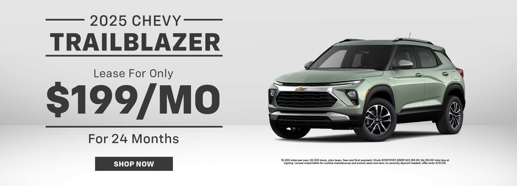 2025 Chevy Trailblazer, Lease for only $199/Mo