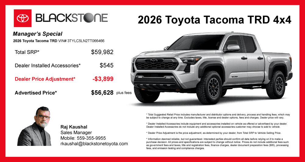 Manager Special - 2026 Toyota Tacoma TRD 4x4