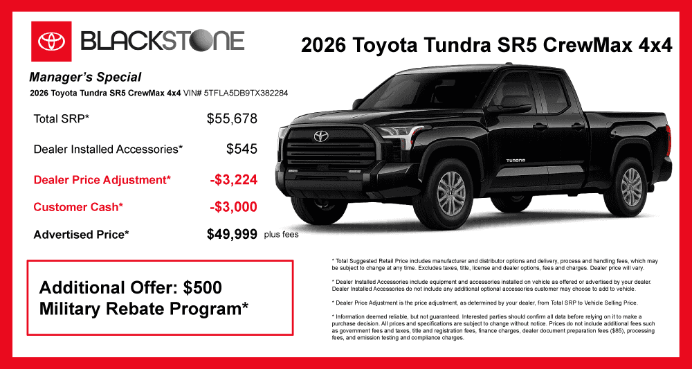 Manager Special - 2026 Toyota Tundra SR5 CrewMax