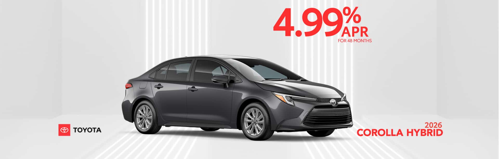 4.99% APR offer on new Corolla