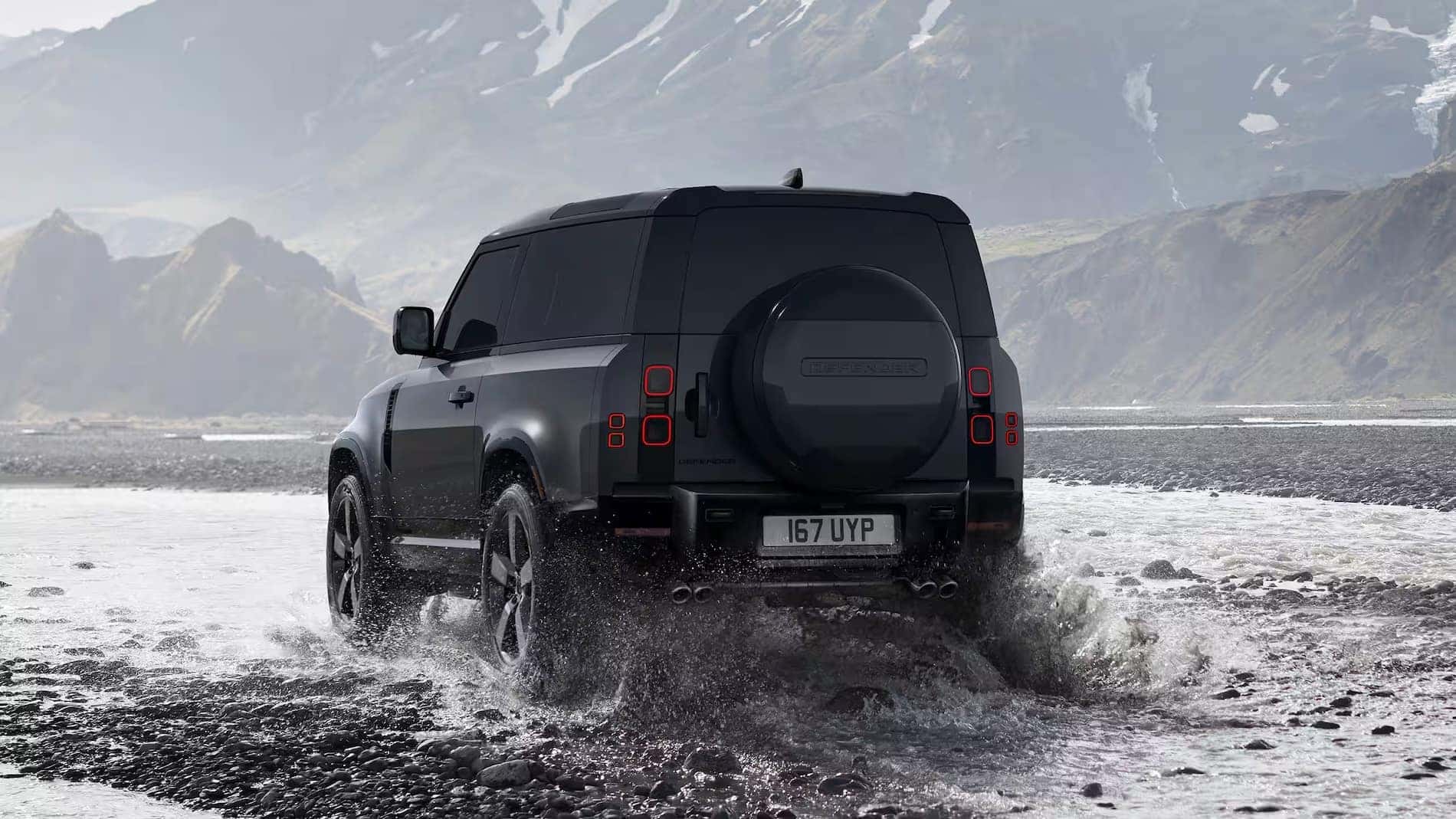 2026 land rover defneder 90 v8 driver side rear exterior view