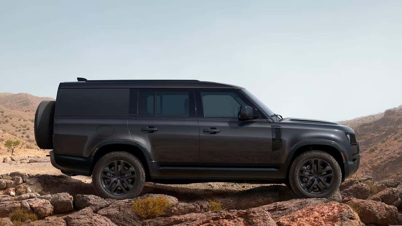 2027 land rover defender 130 side profile exterior view