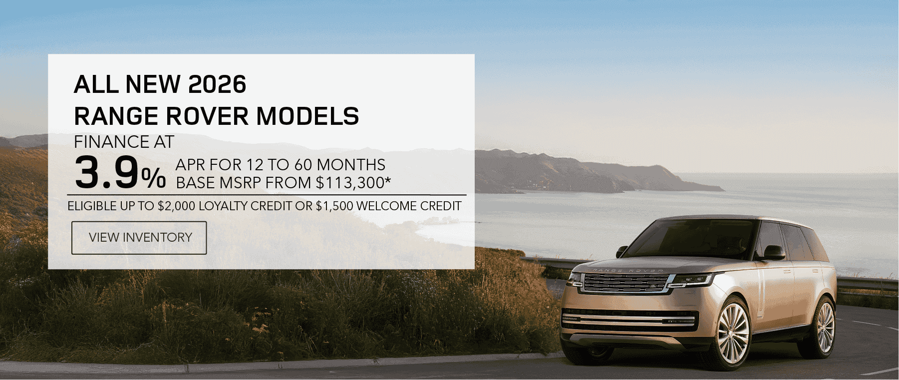 New 2026 Range Rover apr and loyalty offer for October 2026
