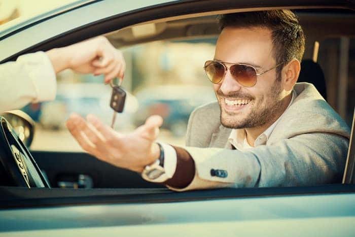 Man taking car keys