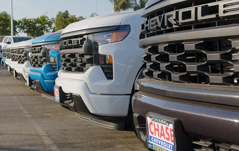 Row Of Used Trucks