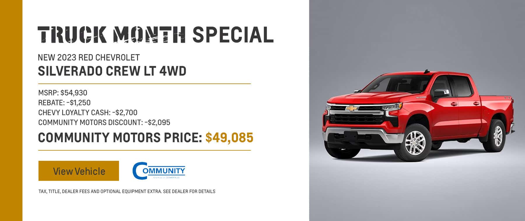 Truck Month Special -New 2023 Red Silverado Crew LT 4WD