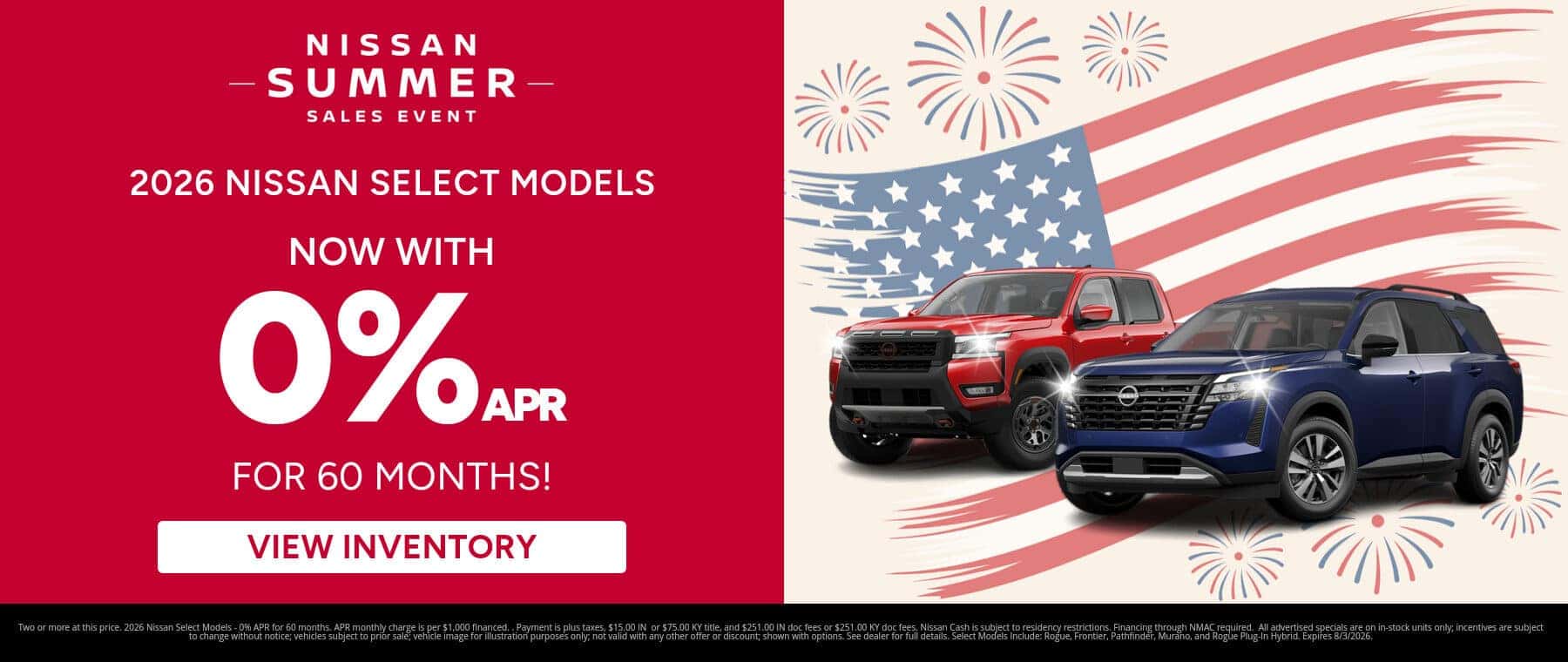 Best finance rates on a 2026 Nissan Select Models near New Albany, IN