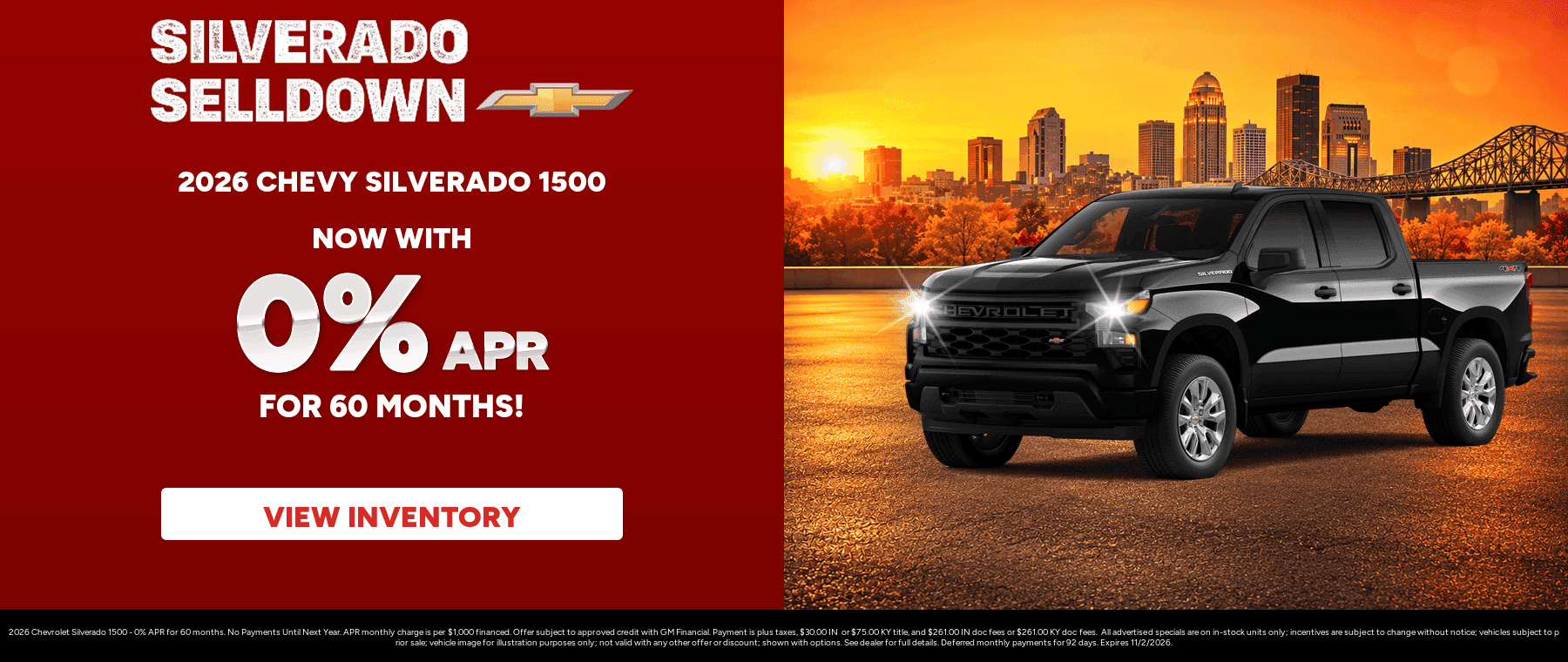 Best finance rates on a 2026 Chevrolet Silverado 1500 near Clarksville, IN