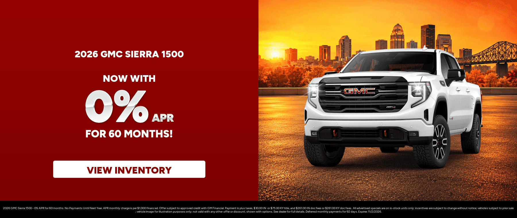 Best finance rates on a 2026 GMC Sierra 1500 near Louisville, IN