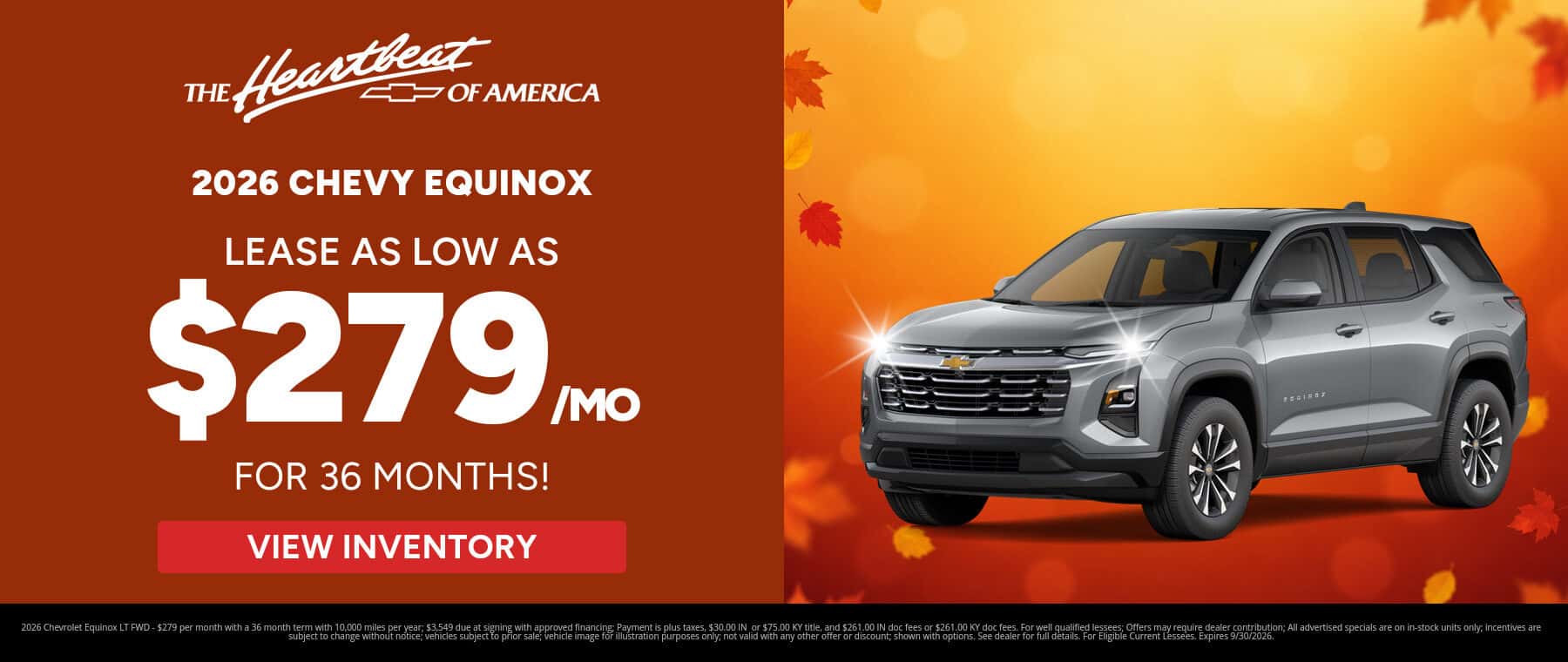Best lease payments on a 2026 Chevrolet Equinox near Sellersburg, Indiana