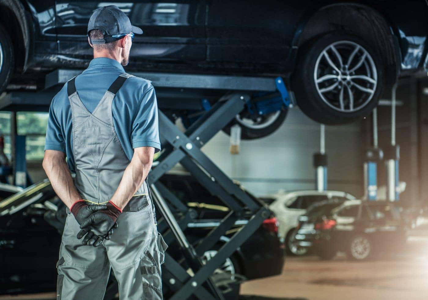 Service technician evaluating service center