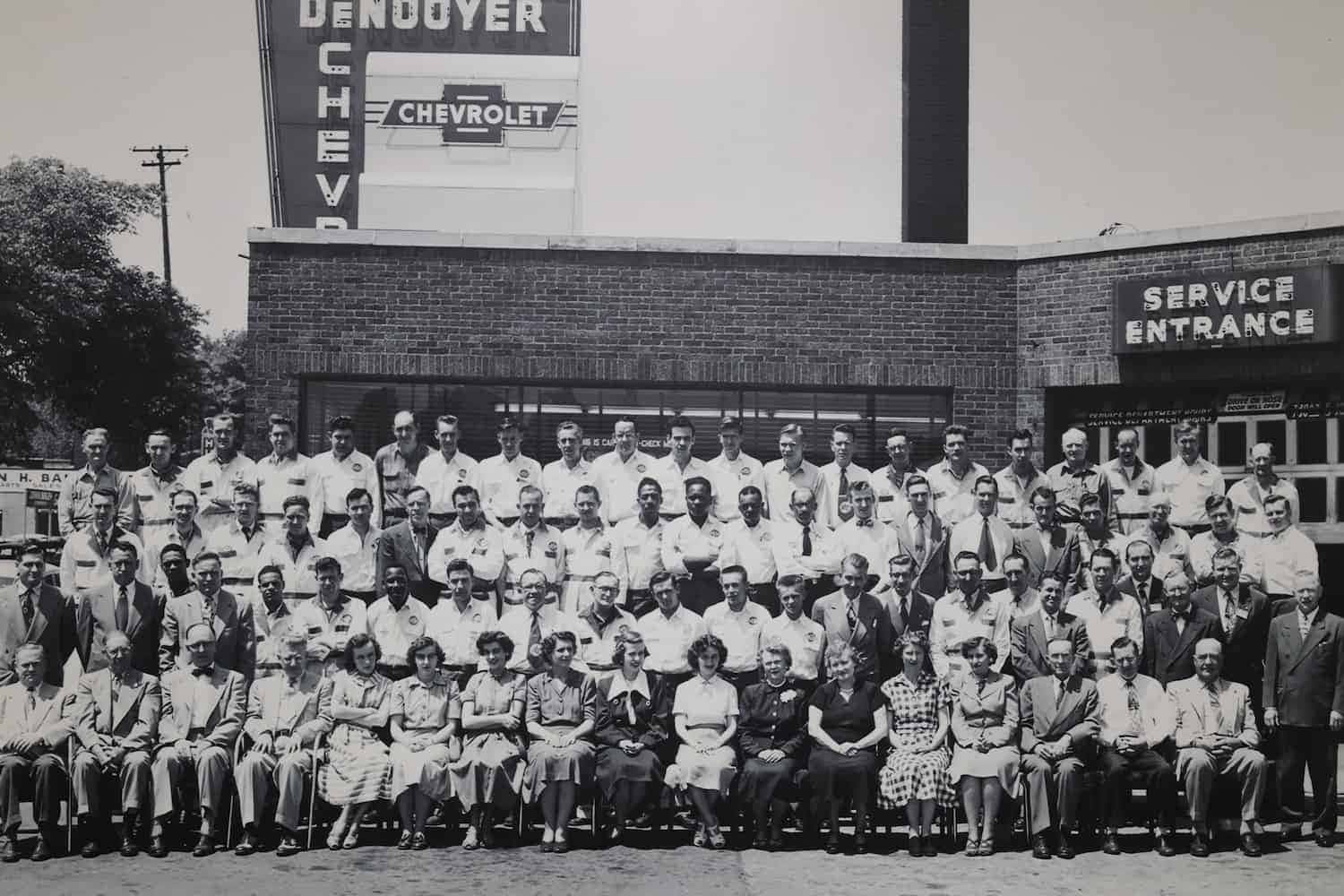 DeNooyer Chevrolet staff in the 1970s