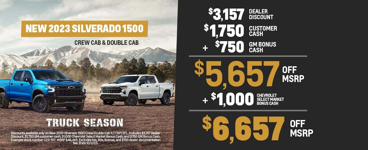 New 2023 Silverado 1500 Crew Cab & Double Cab