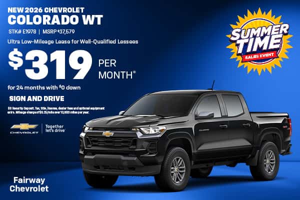 Lease A New 2026 Chevrolet Colorado WT for $319/month
