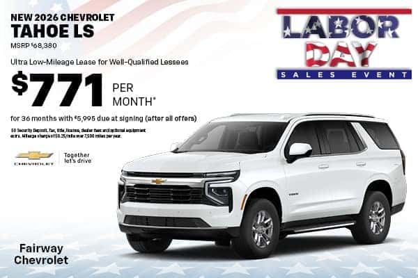Lease a New 2026 Chevrolet Tahoe LS for $771/month
