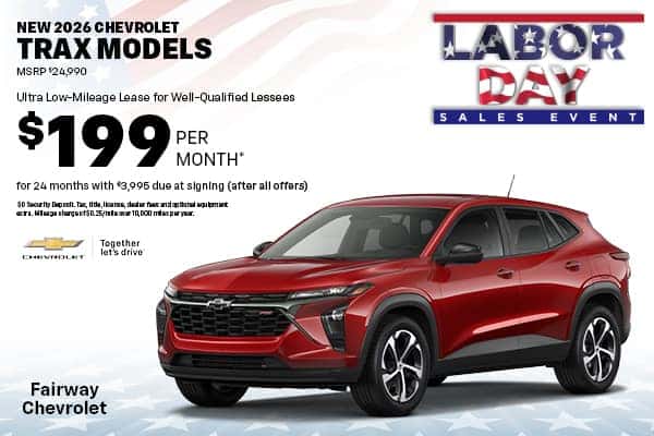 Lease a New 2026 Chevrolet Trax Models for $199/month