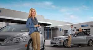 Woman with Mercedes Benz