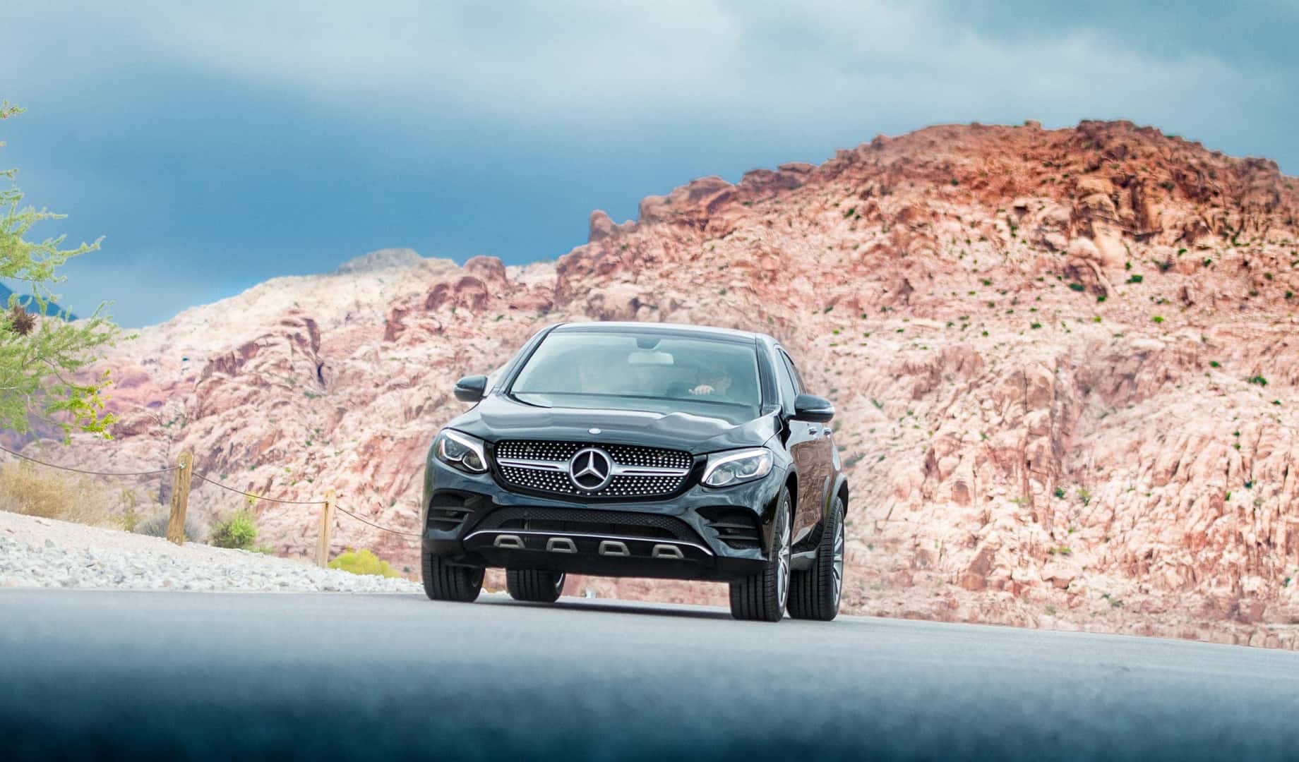 Black Mercedes Driving