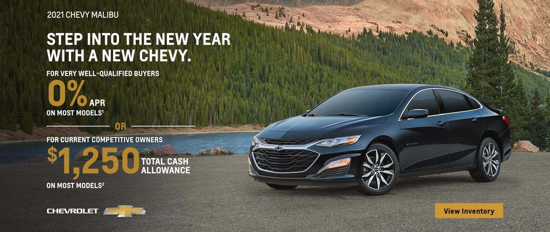 2022 Chevy Malibu 0% APR On Most Models For Very Well Qualified Buyers OR $1,250 Total Cash Allowance On Most Models For Current Competitive Owners.