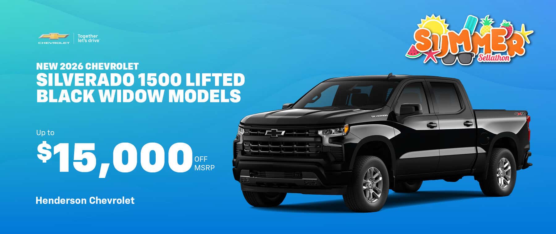 Get Up to $15,000 Off MSRP On New 2026 Chevrolet Silverado 1500 RST Lifted Black Widow Models
