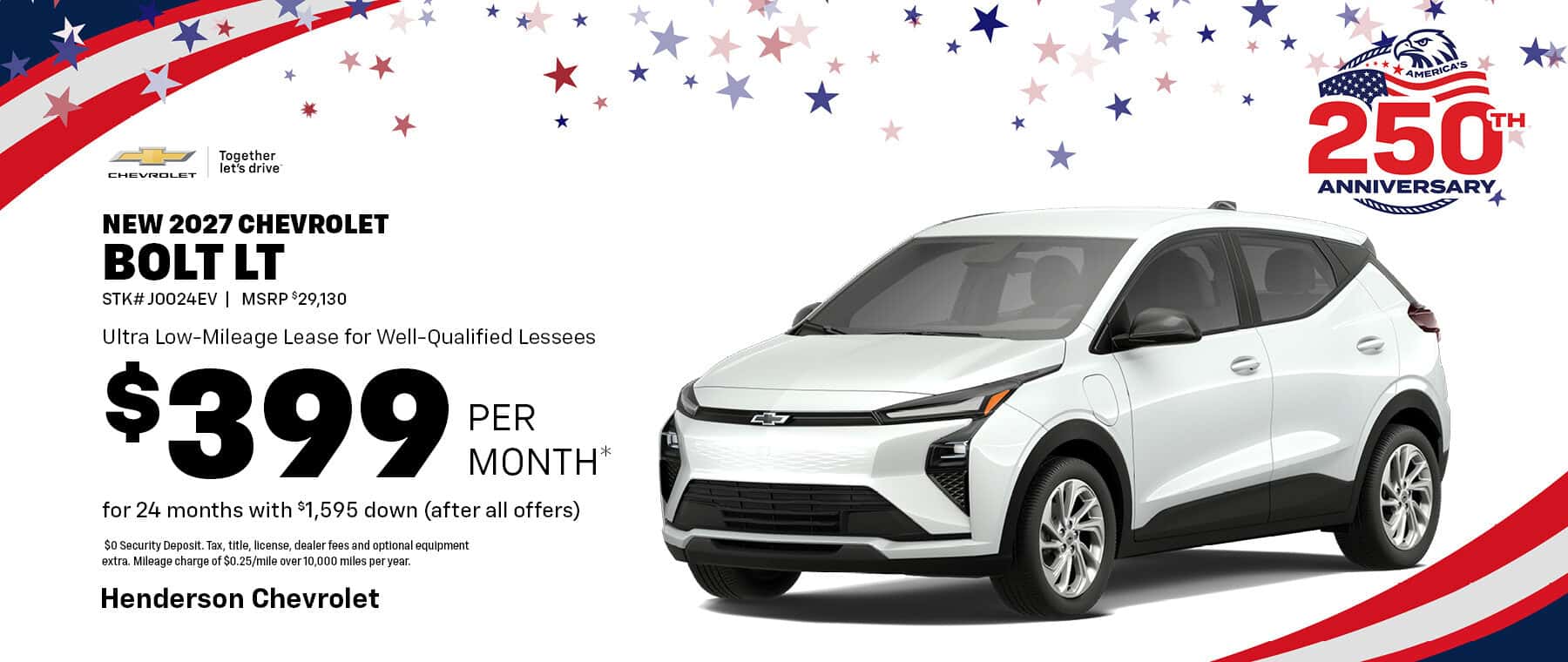 Lease A New 2027 Chevrolet Bolt LT for $399/month