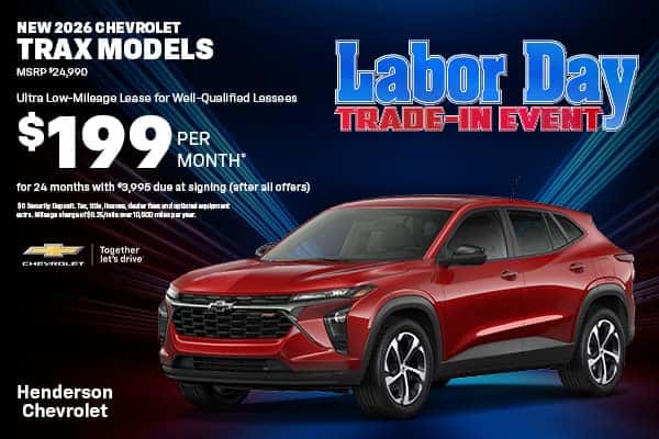 Lease a New 2026 Chevrolet Trax 2RS for $199/month