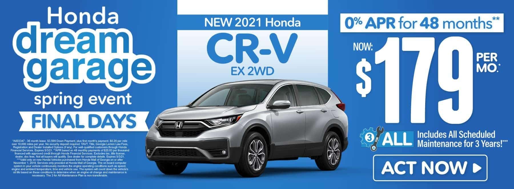 New 2021 Honda CR-V | Now $179 per month | Act Now