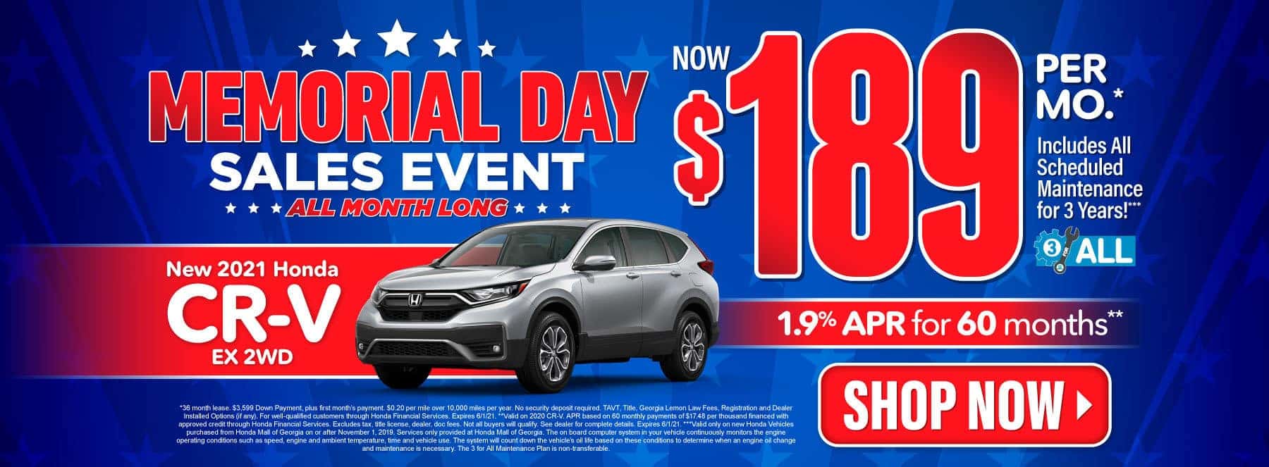 New 2021 Honda CR-V | Now $189 per month | Act Now