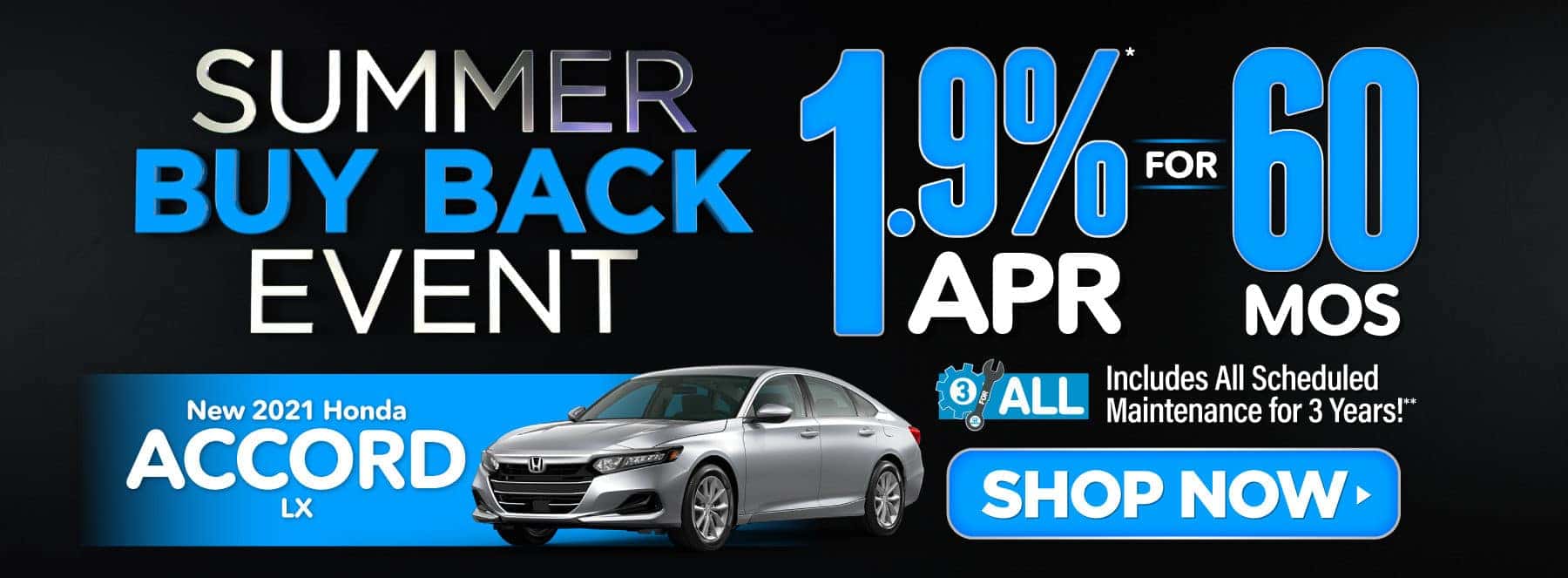 New 2021 Honda Accord - 1.9% APR for 60 months - Shop Now