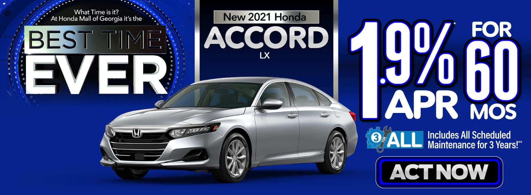 New 2021 Honda Accord - 1.9% APR for 60 months - Act Now