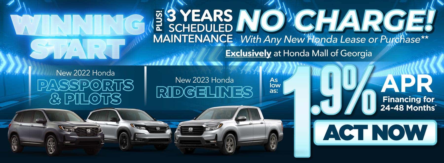 New 2022 Passports & Pilots/ New 2023 Ridgelines - 1.9% APR for 24-48 months - Act Now