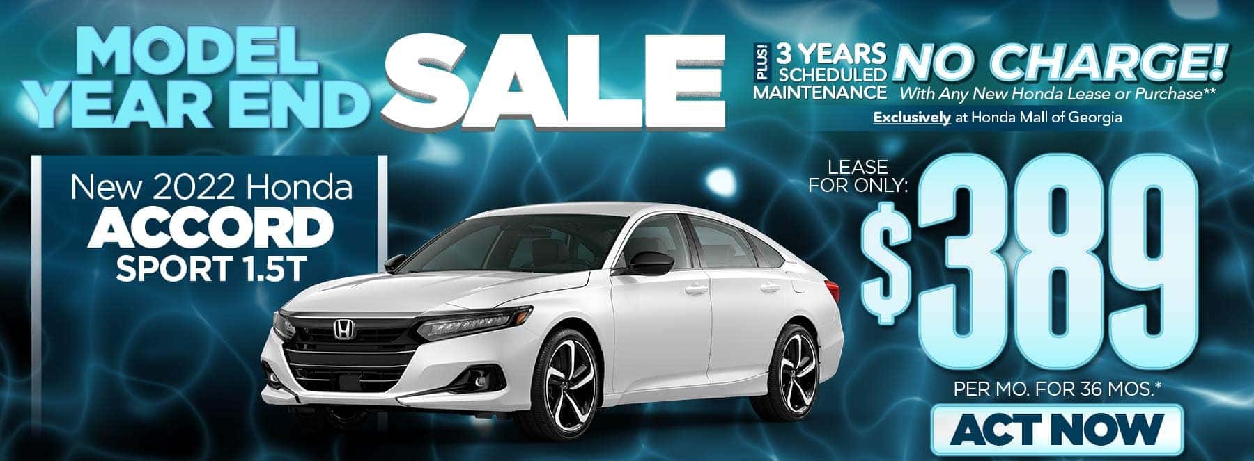New 2022 Honda Accord Sport 1.5T - Lease For Only: $389 per month for 36 months*