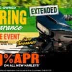 Pre-Owned Spring Clearance Event or 0% APR On All New Harleys