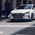 2020 Hyundai Elantra stopped at crosswalk