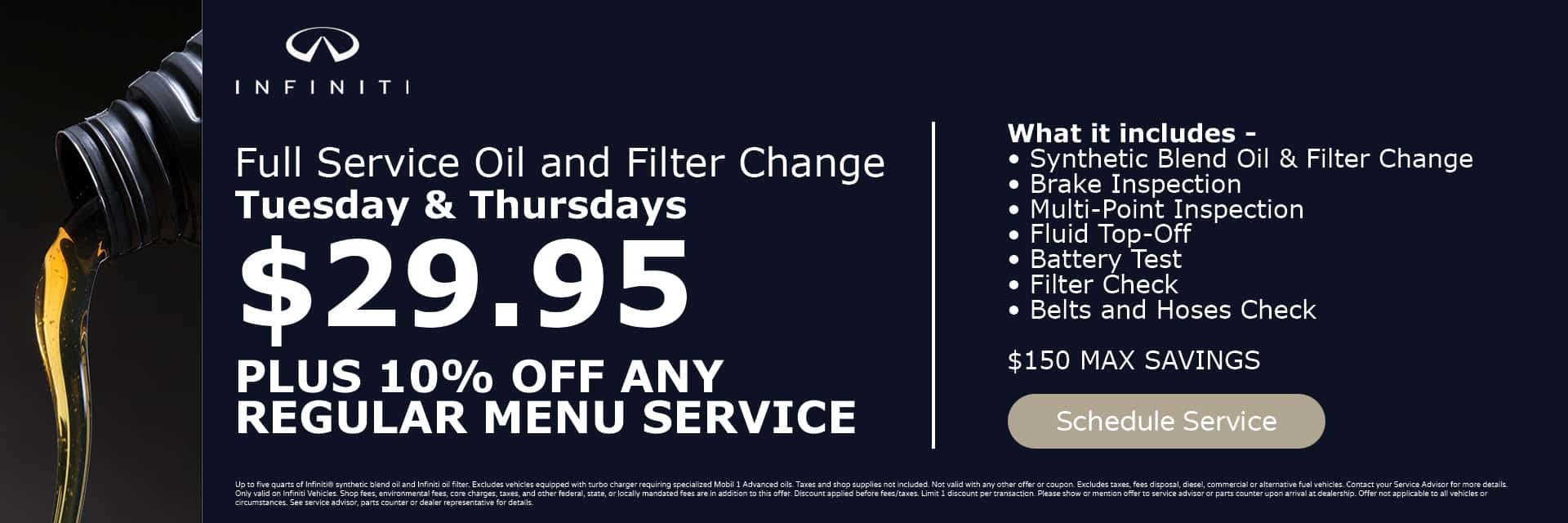 INFINITI charlotte july service specials