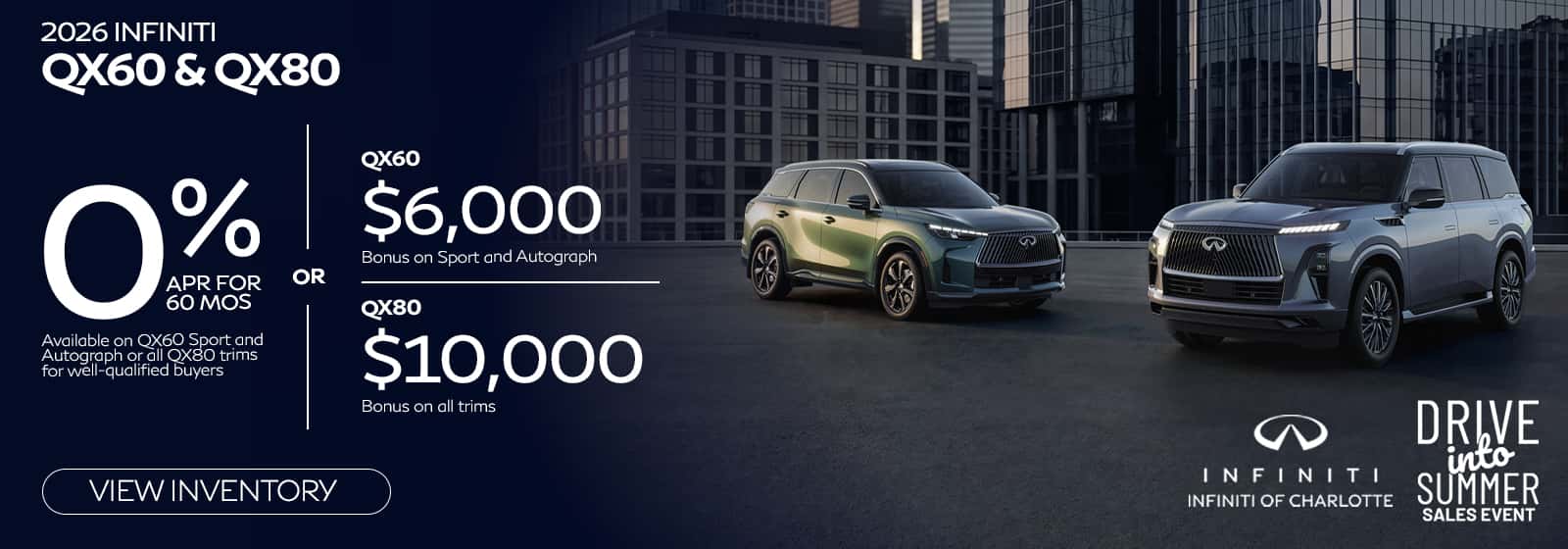 INFINITI charlotte qx60 and qx80