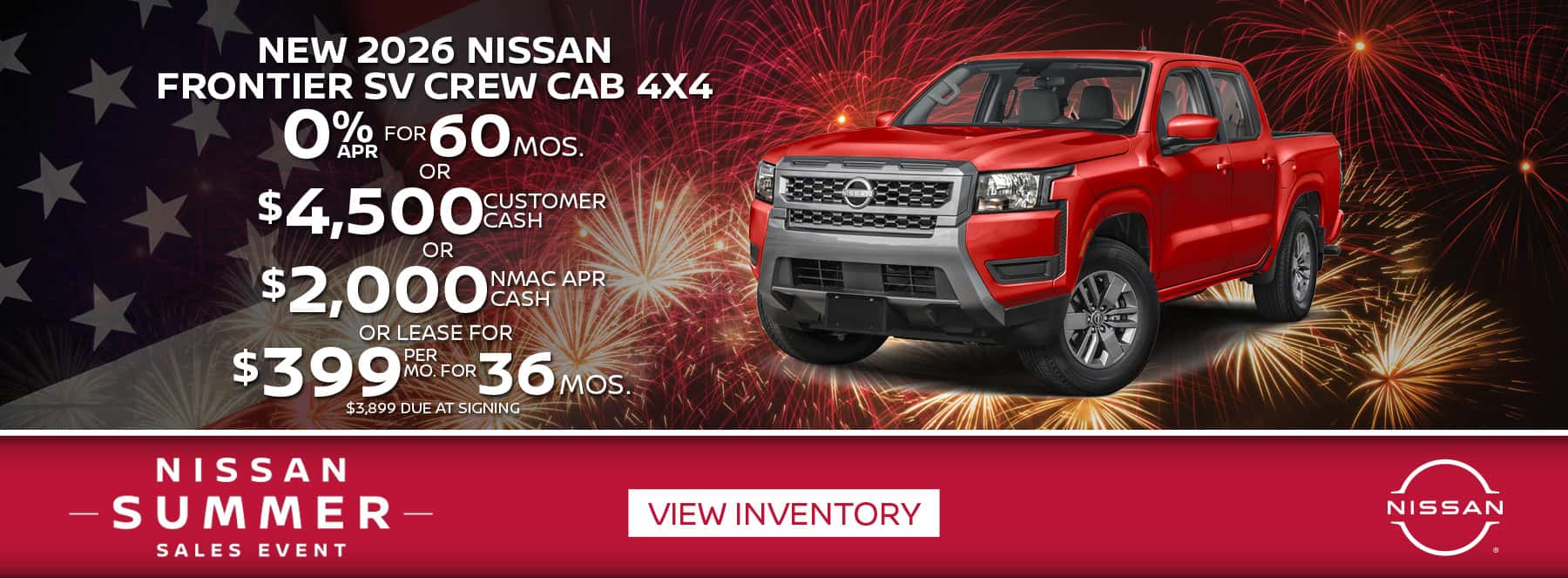 New 2026 Nissan Frontier SV Crew Cab 4x4