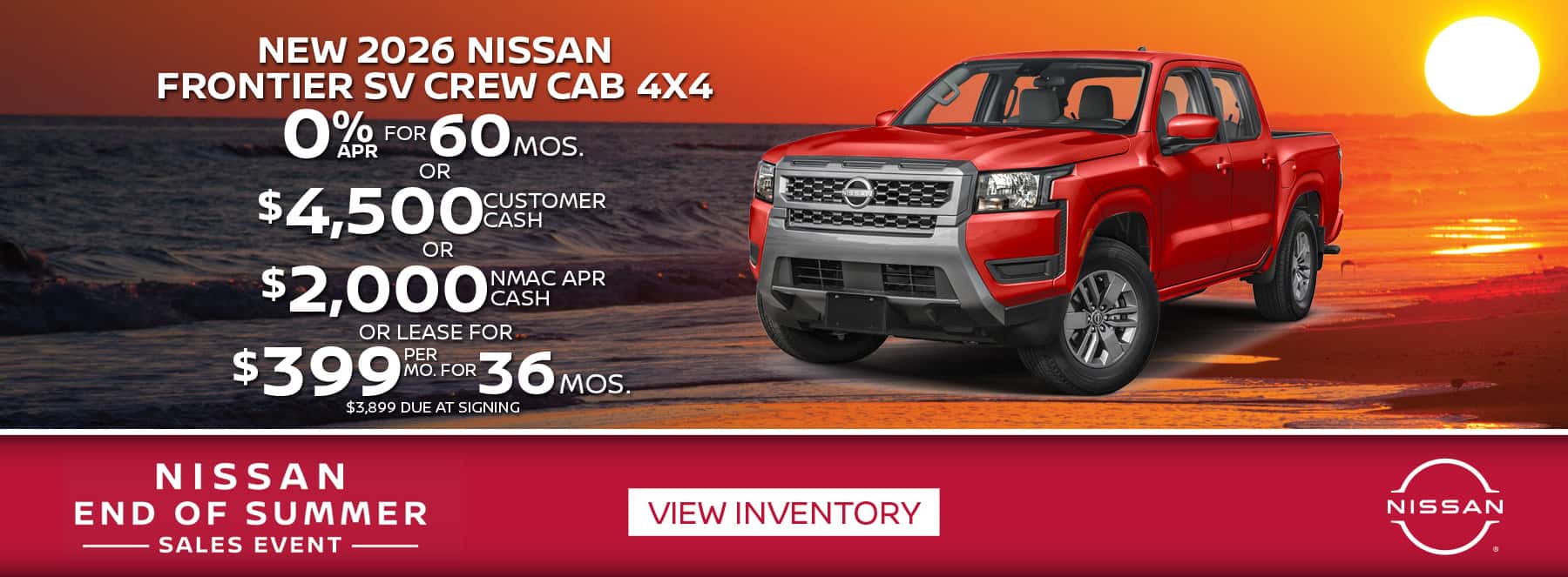New 2026 Nissan Frontier SV Crew Cab 4x4 SRP