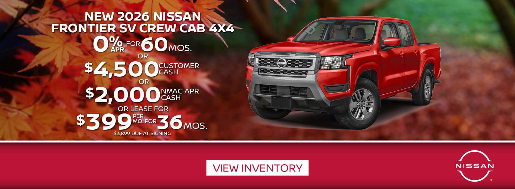 New 2026 Nissan Frontier SV Crew Cab 4x4