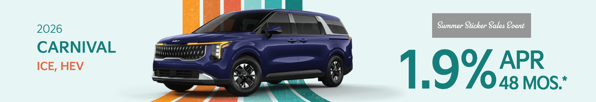 2026 Kia Carnival ICE, HEV: 1.9% APR for 48 months*