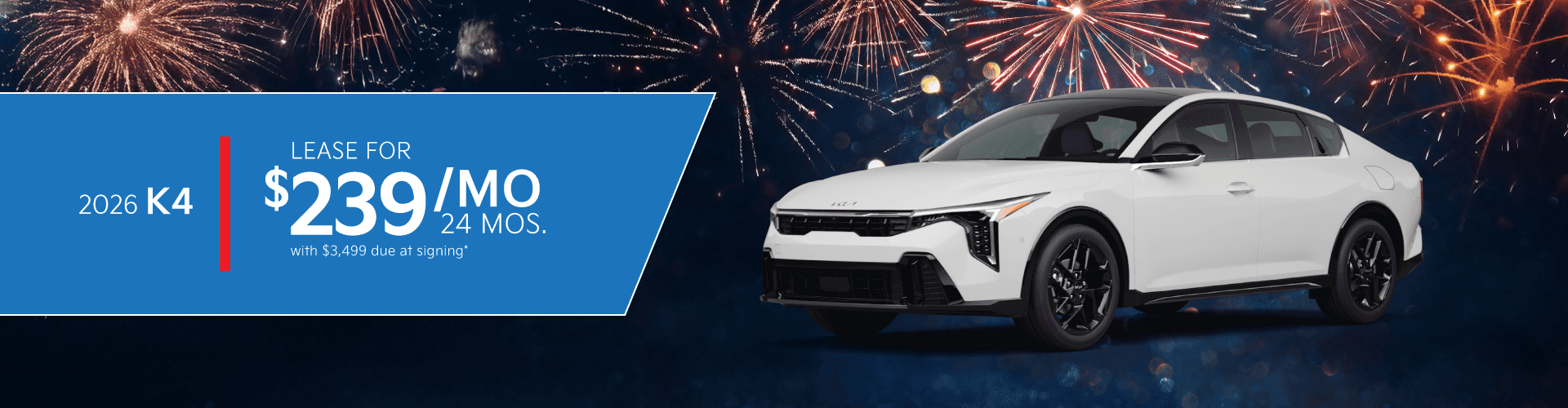 2026 Kia K4: Lease for $239/month for 24 months