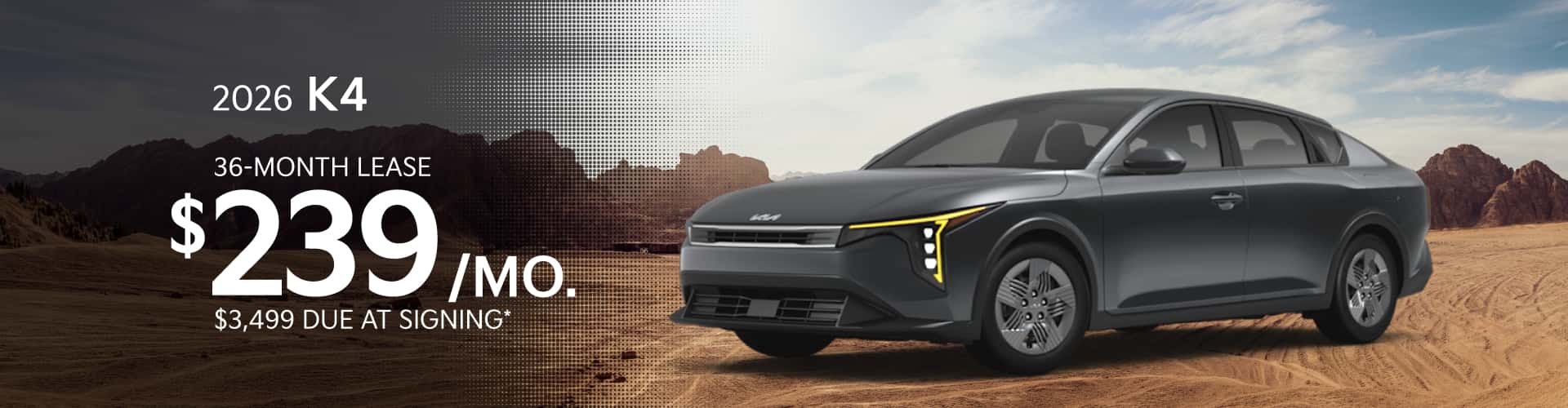 2026 Kia K4: Lease for $239/month for 36 months*