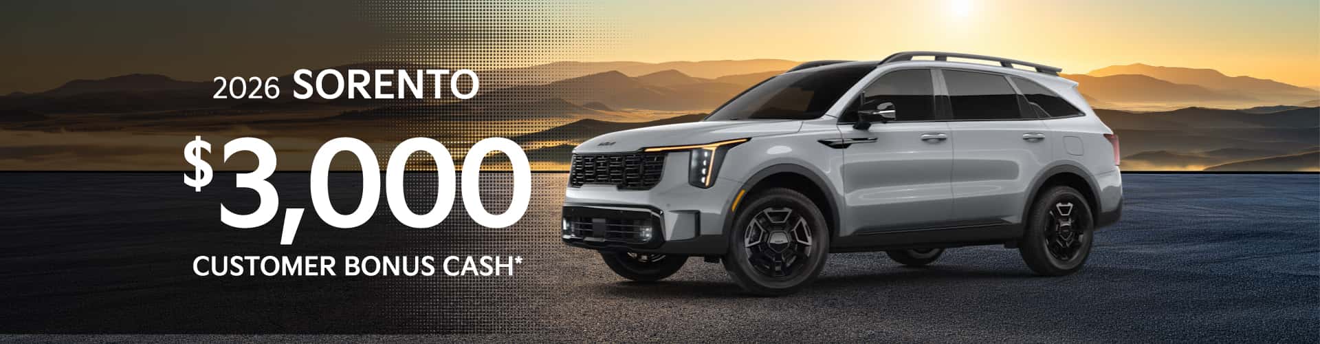 2026 Sorento $3,000 customer bonus cash