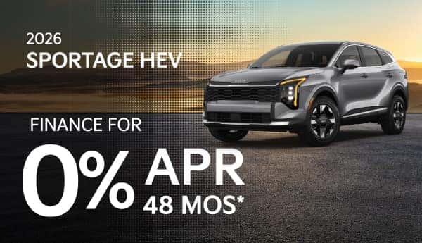 Purchase a new 2026 Kia Sportage and get 0% APR for 48 Months