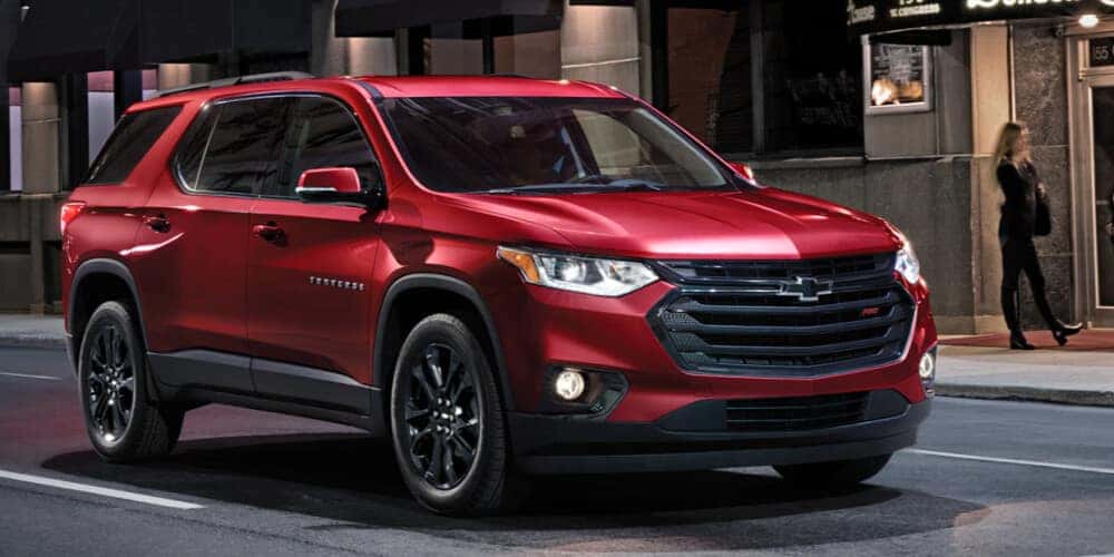 2021 Chevrolet Traverse driving down city street