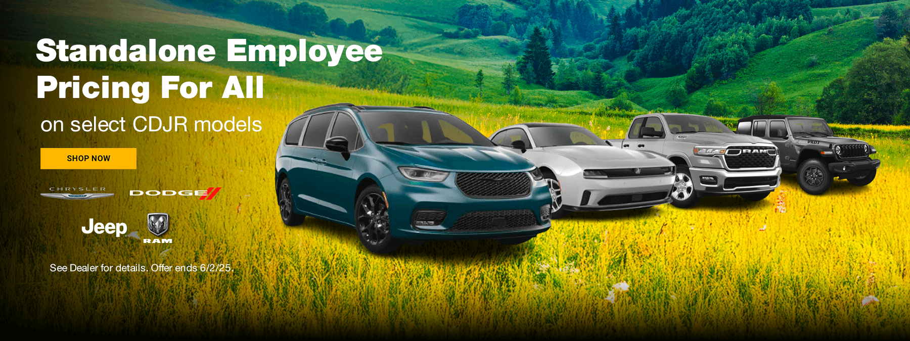 Standalone Employee Pricing For All on select CDJR models